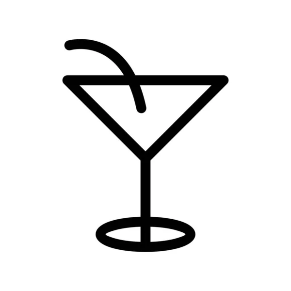Cocktail Outline Icona Vettoriale Desig — Vettoriale Stock