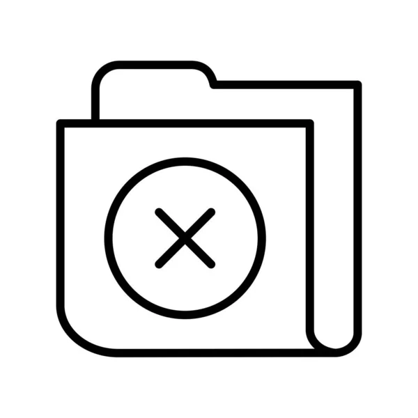 Delete Folder Outline Vector Icon Desig — Vetor de Stock