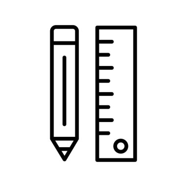  Kalem Ölçeği Taslak Vektör Simgesi Tasarımı