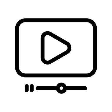 Video Oynatma Ana Hattı Vektör Simgesi Tasarımı
