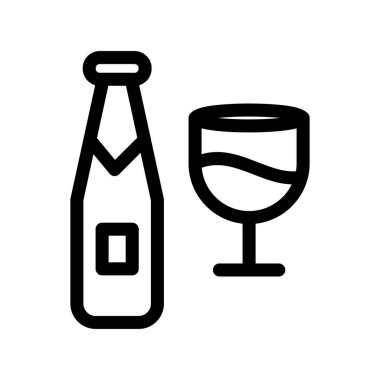 Şampanya Ana Hattı Vektör Simgesi Tasarımı