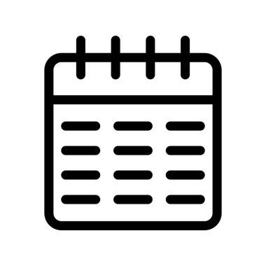 Takvim Ana Hattı Vektör Simgesi Tasarımı
