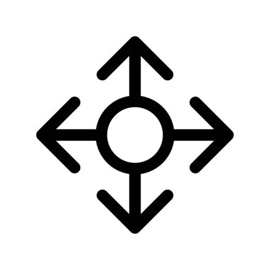 Dört Yönlü Ok Özet Vektör Simgesi Tasarımı