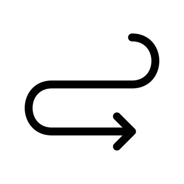 Yol Arrow Ana Hattı Vektör Simgesi Tasarımı