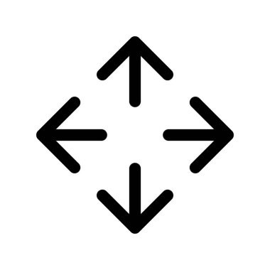 Dört Yönlü Ok Özet Vektör Simgesi Tasarımı