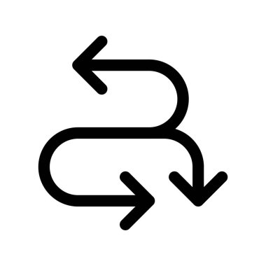 Zig Zag Arrow Özet Vektör Simgesi Tasarımı