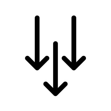 Down Arrow Ana Hattı Vektör Simgesi Tasarımı
