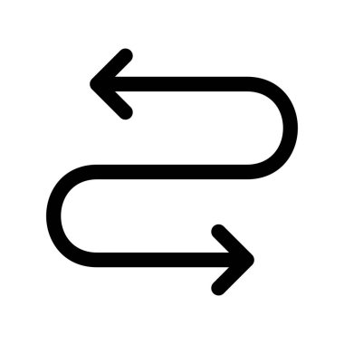 Yön Oku Ana Hattı Vektör Simgesi Tasarımı