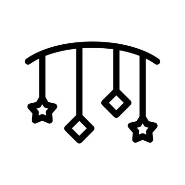 Beşik Oyuncak Ana Hattı Vektör Simgesi Tasarımı