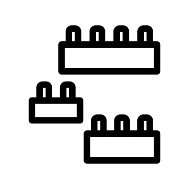 Oyuncak Blokları Taslak Vektör Simgesi Tasarımı