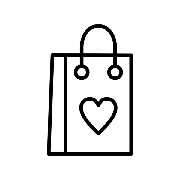 Love Bag Outline Vector Icon Desig — Stockový vektor