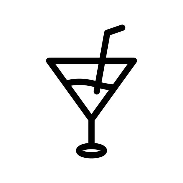 Cocktail Outline Vector Icon Desig — Stockvektor
