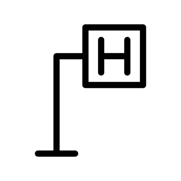 Ziekenhuisteken Outline Vector Icon Desig — Stockvector