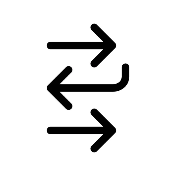 Different Way Arrow Outline Vector Icon Desig — Stock Vector