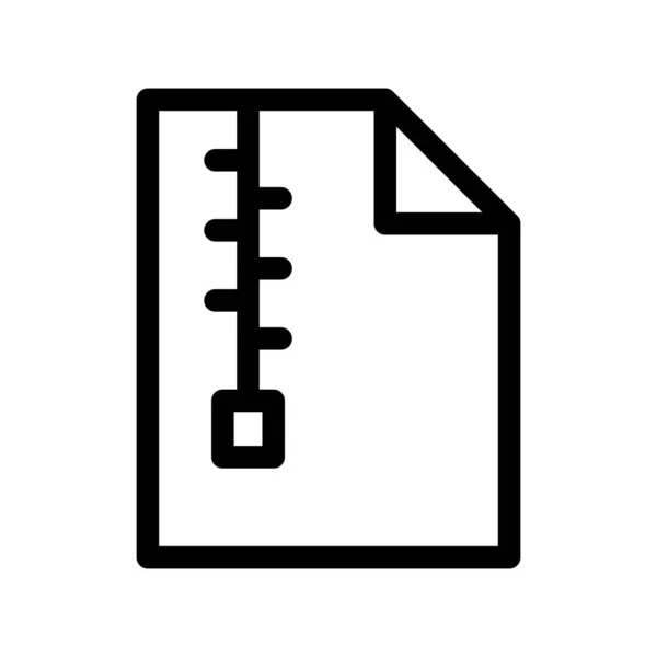 Document Zip Outline Vector Icon Desig — Stock Vector