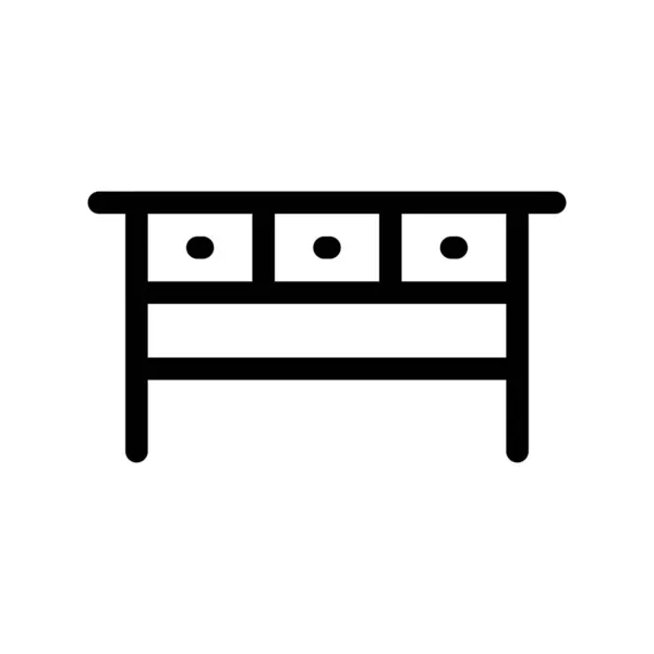 Desk Outline Vector Ícone Desig — Vetor de Stock