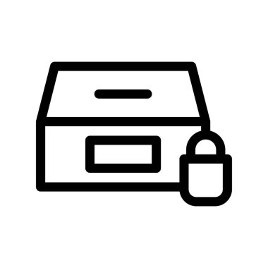  Kutu Kilidi Taslak Vektör Simgesi Tasarımı