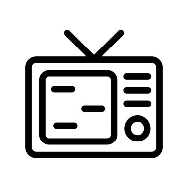 TV Ekran Dış Hattı Vektör Simgesi Tasarımı