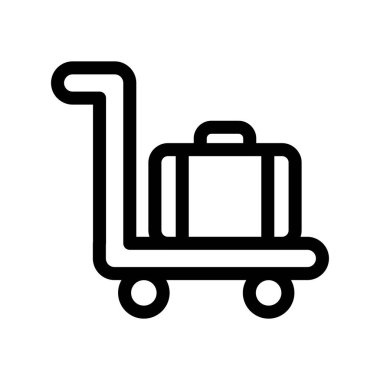 Bagaj Arabası Ana Hattı Vektör Simgesi Tasarımı