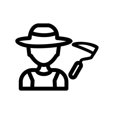 Çiftçi Taslak Vektör Simgesi Tasarımı