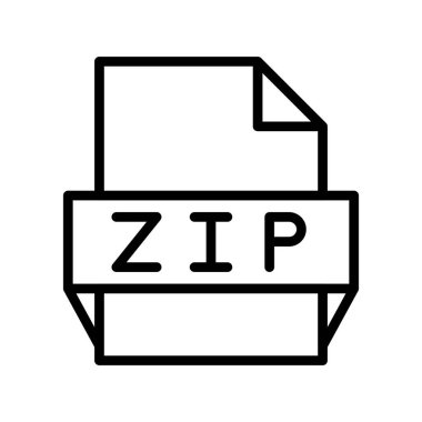 Zip Taslak Vektör Simgesi Tasarımı