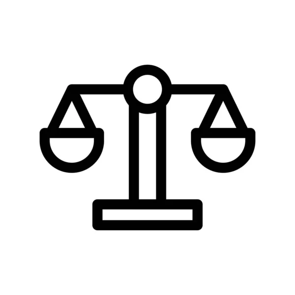 Justice Scale Outline Vector Icon Desig — Stock Vector
