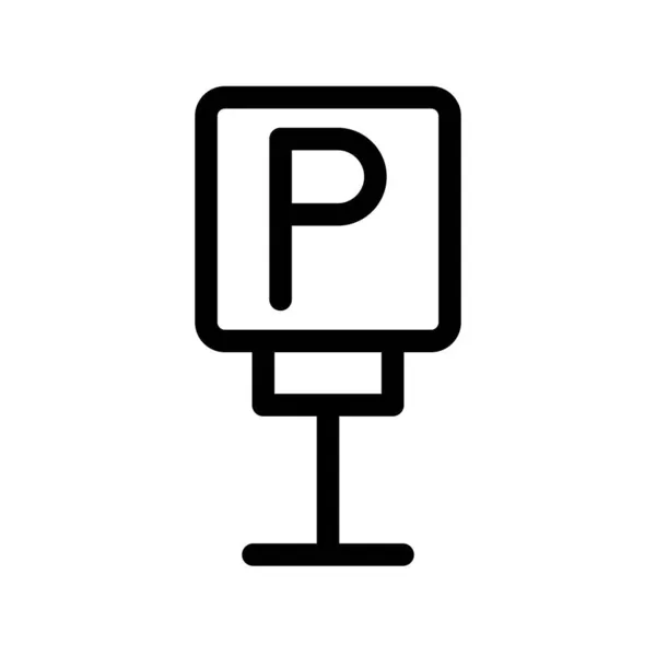 Parkeerbord Outline Vector Icon Desig — Stockvector