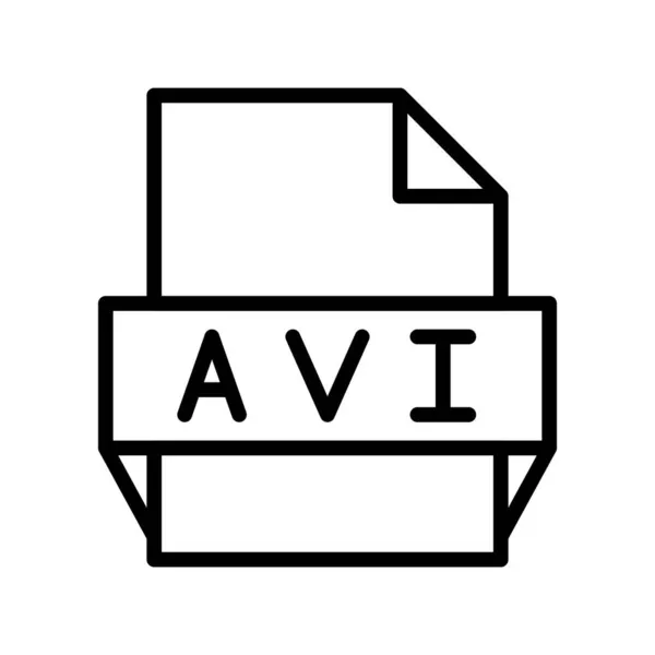 Avi Outline Vector Icon Desig — Stockvektor