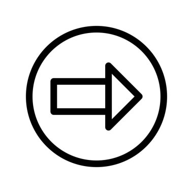 Sağ Ok Ana Hattı Vektör Simgesi Tasarımı