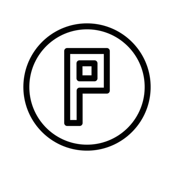 Parkeren Outline Vector Icon Desig — Stockvector