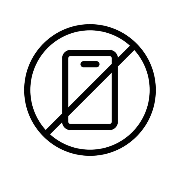 Kein Telefon Umreißt Vektor Ikone Desig — Stockvektor