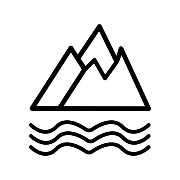 Esquema Montaña Vector Icono Desig — Vector de stock