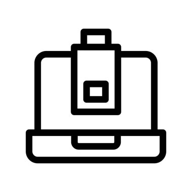 Pil Ana Hattı Vektör Simgesi Tasarımı