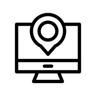 Konum Ana Hattı Vektör Simgesi Tasarımı