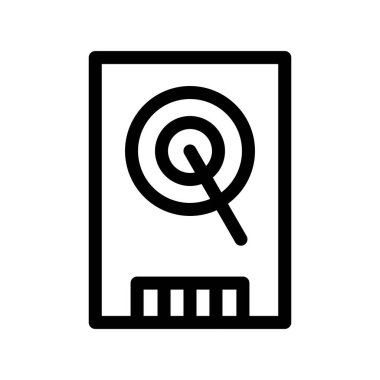 Hard Disk Ana Hattı Vektör Simgesi Tasarımı