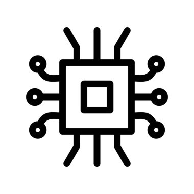 İşlemci Taslak Vektör Simgesi Tasarımı