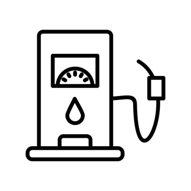  Yakıt İstasyonu Ana Hattı Vektör Simgesi Tasarımı