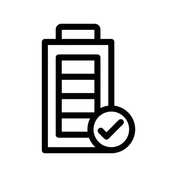 Full Battery Outline Vector Icon Desig — Stock Vector
