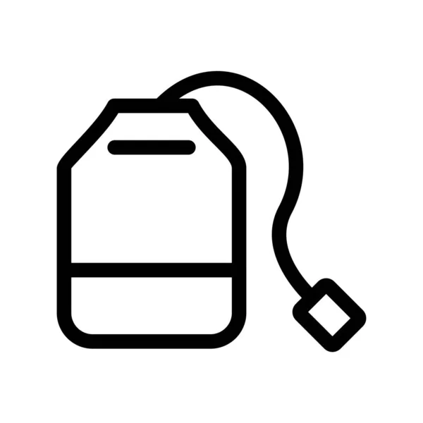 Tea Bag Kontur Vektor Icon Desig — Stock vektor