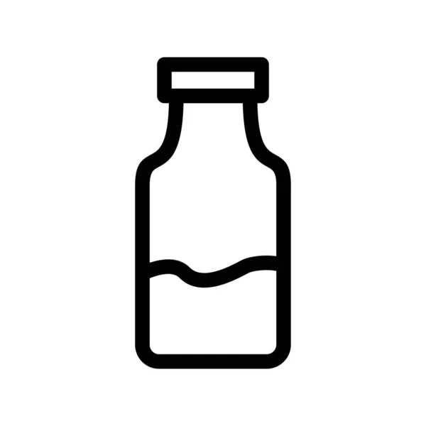 Milk Bottle Outline Vector Icon Design — Stock Vector