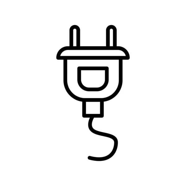 Elektrisk Plug Outline Vector Ikon Design — Stock vektor