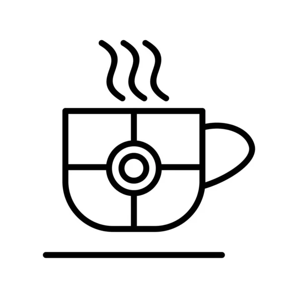 Hot Coffee Cup Obrys Vector Icon Desig — Stockový vektor