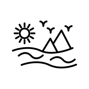 Çöl Taslak Vektör Simgesi Desig