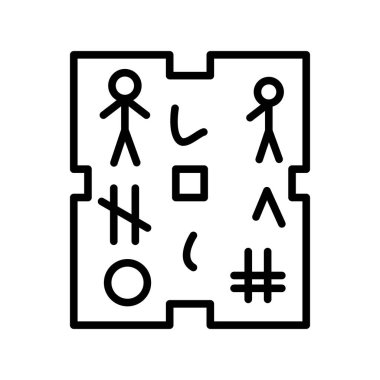 Hiyeroglif Özet Vektör Simgesi Tasarımı