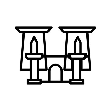 Luxor Tapınağı Taslak Vektör Simgesi Tasarımı