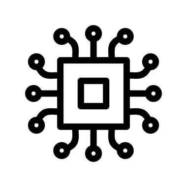 İşlemci Taslak Vektör Simgesi Tasarımı