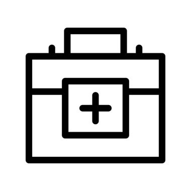 İlk Yardım Kit Ana Hattı Vektör Simgesi Tasarımı