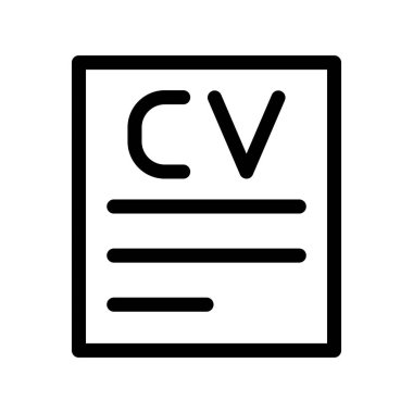 Müfredat Vitae Ana Hattı Vektör Simgesi Tasarımı