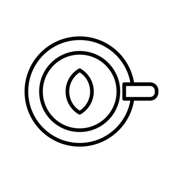 Blattdesign Kaffeetasse Umriss Vector Icon Desig — Stockvektor