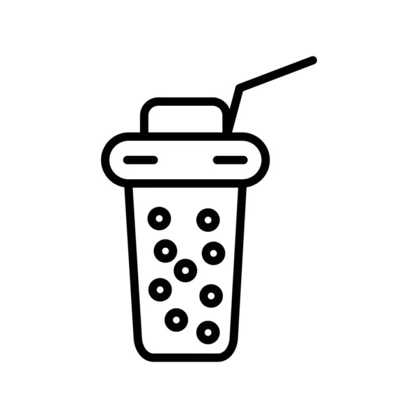 Tek Kullanımlık Kahve Bardağı Ana Hatlı Vektör Simgesi Tasarımı — Stok Vektör